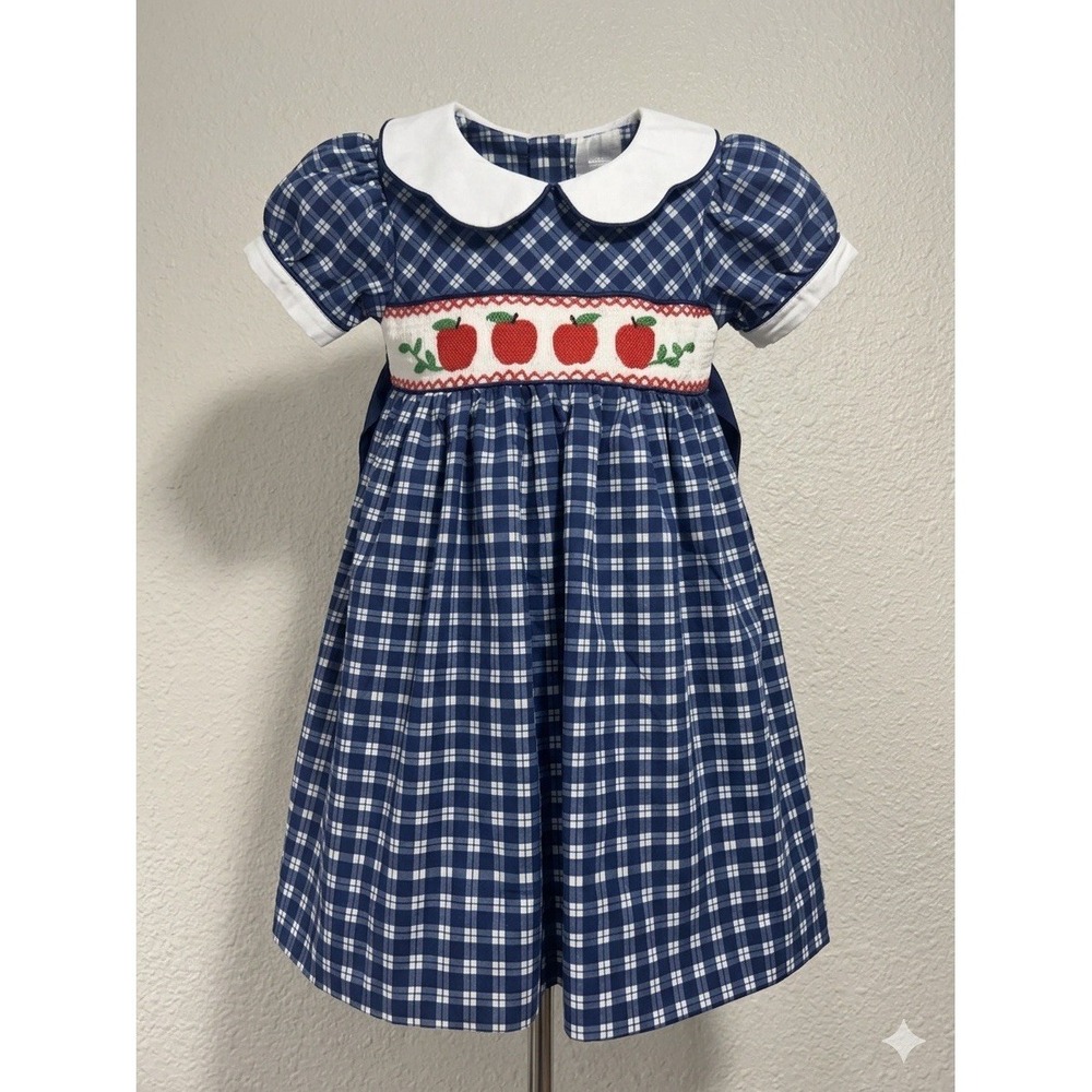 smockingbird dress 4 Girls Baby Smocked Whimsy Plaid Cute New Summer